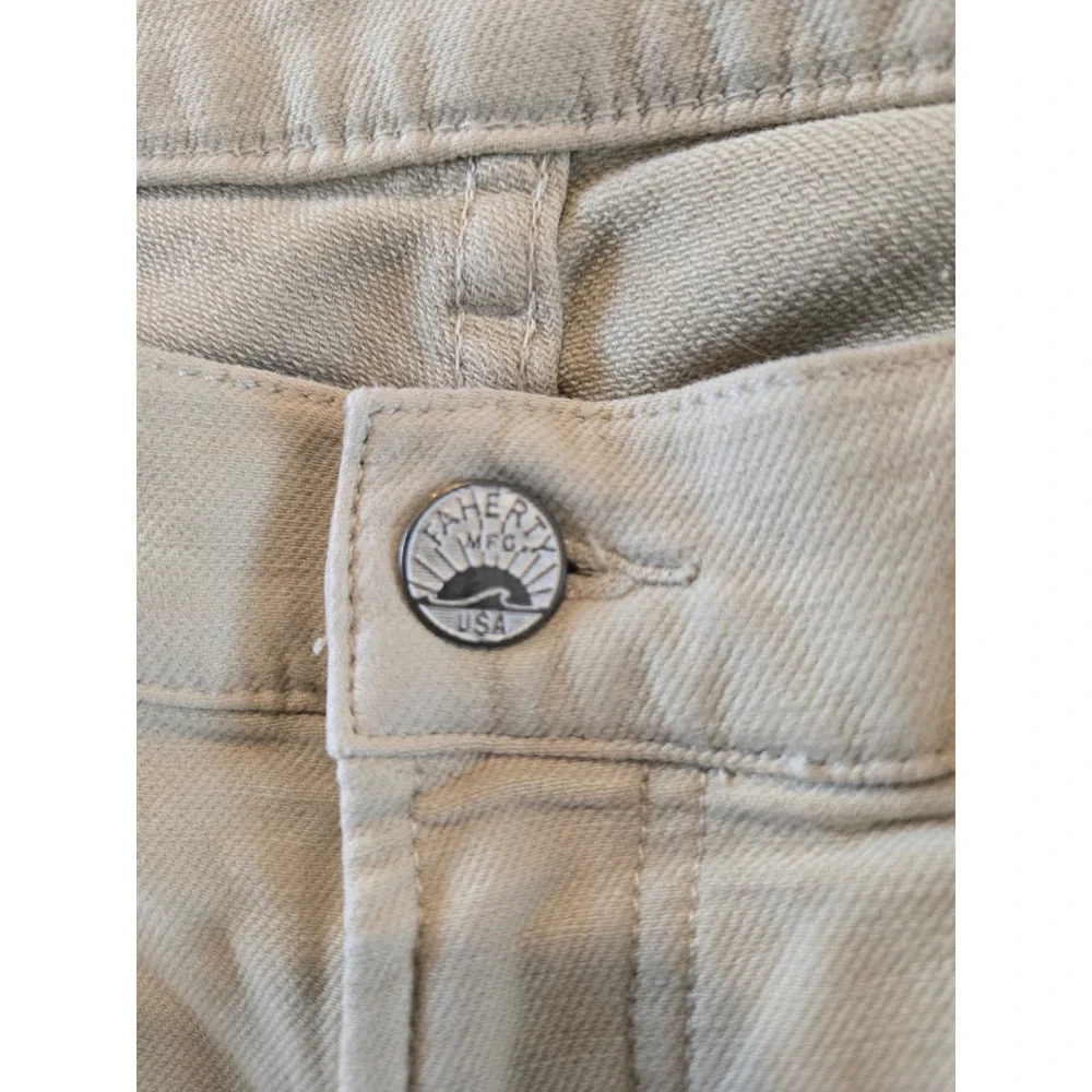Faherty Stretch Terry 5-Pocket Pants Mens 34x30 Stone Slim Straight Commuter